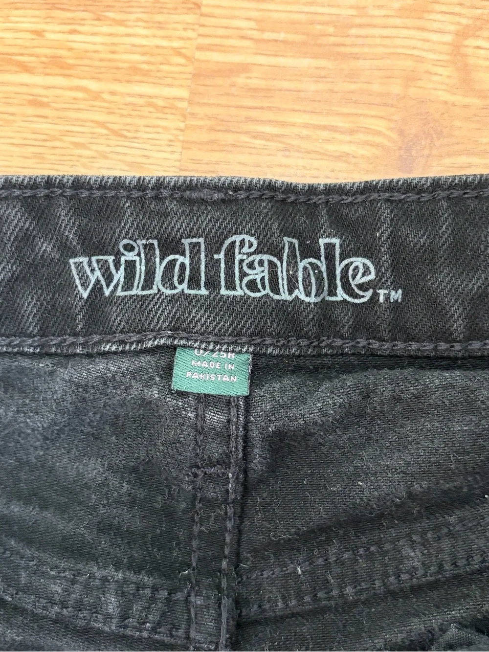 wild fable Black Denim High-Rise Rolled Hem Shorts